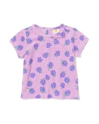 HEMA Baby T-shirt Badstof Bessen Paars (paars)