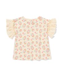 HEMA Baby T-shirt Broderie Ecru (ecru)