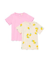 baby T-shirts rib - 2 stuks ecru