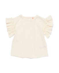 HEMA Baby T-shirt Broderie Gebroken Wit (gebroken wit)