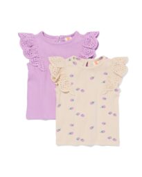 baby T-shirts rib bessen - 2 stuks paars