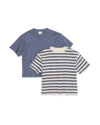 baby T-shirts rib strepen - 2 stuks blauw