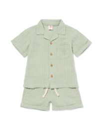HEMA Baby Kledingset Strepen Groen (groen)