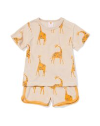 HEMA Baby Kledingset Badstof Giraf Ecru (ecru)