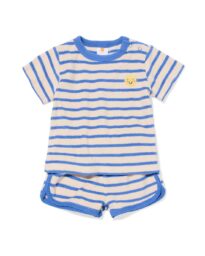 HEMA Baby Kledingset Badstof Strepen Blauw (blauw)