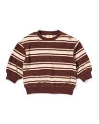babysweater terry strepen bruin