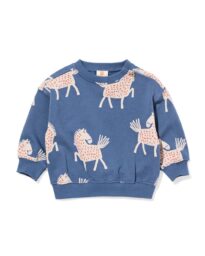 baby sweater paarden blauw