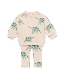 051 Baby Kleding Sweatset Monsters Ecru (ecru)