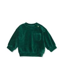 HEMA HEMA Babysweater Velours Rib Groen (groen)