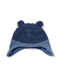 babymuts met oren blauw