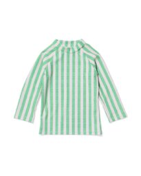 HEMA Babyshirt UV-beschermend Strepen Groen (groen)