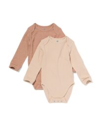 HEMA HEMA Meegroeirompers Ecovero™ - 2 Stuks Beige (beige)