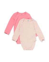 051 Meegroei Rompers LENZING™ ECOVERO™ Rib - 2 Stuks Roze (roze)