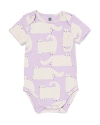 HEMA Romper Katoen Met Stretch Kat Paars (paars)