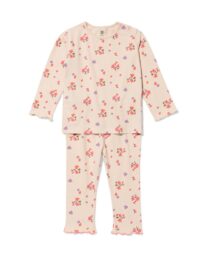 051 Babypyjama Bloemen Roze (roze)