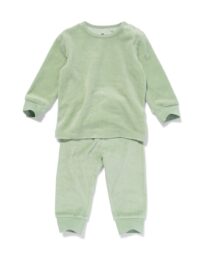 HEMA Pyjama Velours Lichtgroen (lichtgroen)