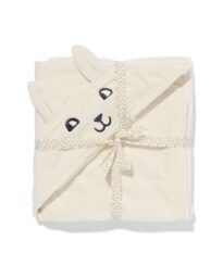 051 Baby Badcape 80x80cm Beertje (wit)