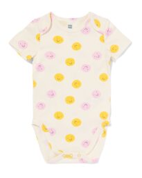 HEMA Babyromper Katoen Met Stretch Gezichtje Geel (geel)