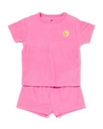 babypyjama badstof gezichtje roze
