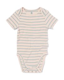 meegroeiromper rib bamboe met stretch strepen blauw