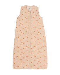 baby slaapzak mouwloos mousseline 0.5tog vogels beige