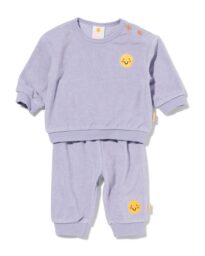 HEMA Newborn Kledingset Terry Gezichtje Paars (paars)