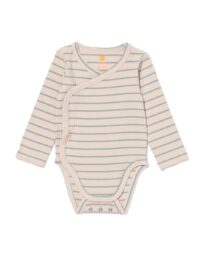 HEMA Newborn Meegroei Overslagromper Rib Met Bamboe Stretch Strepen Groen (groen)