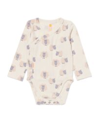 HEMA Newborn Meegroei Overslagromper Rib Met Bamboe Stretch Schaap Gebroken Wit (gebroken wit)