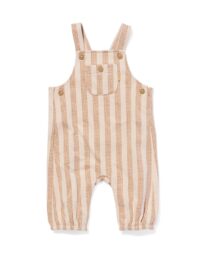 HEMA Newborn Tuinbroek Strepen Bruin (bruin)
