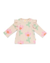 HEMA Newborn T-shirt Bloem Ecru (ecru)