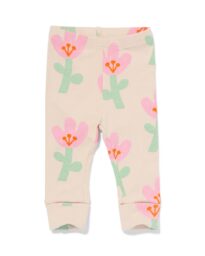HEMA Newborn Meegroei Legging Bloem Ecru (ecru)