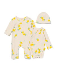 newborn set 3-delig citroen ecru