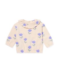 newborn sweater bloemen ecru