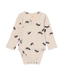 HEMA Newborn Meegroei Overslagromper Rib Met Bamboe Stretch Ecru (ecru)