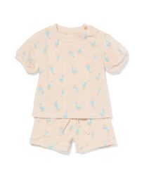 newborn kledingset badstof eenden ecru