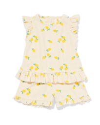newborn kledingset badstof citrus ecru