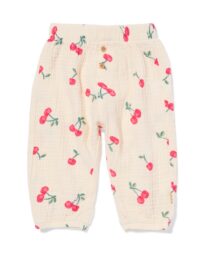 HEMA Newborn Broek Mousseline Kersen Ecru (ecru)