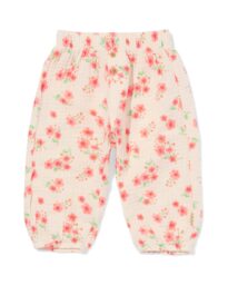 newborn broek mousseline bloemen ecru