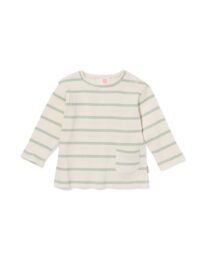 HEMA Newborn T-shirt Rib Strepen Groen (groen)