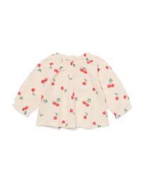 HEMA Newborn T-shirt Mousseline Kersen Ecru (ecru)