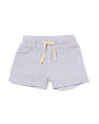 newborn korte broek mousseline strepen paars