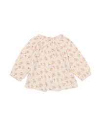 newborn shirt mousseline bloemen ecru