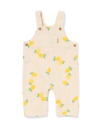HEMA Newborn Tuinbroek Mousseline Citroen Ecru (ecru)