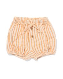 newborn korte broek mousseline strepen ecru