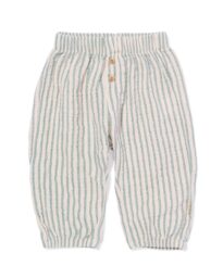 HEMA Newborn Broek Mousseline Strepen Groen (groen)