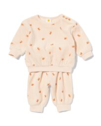 HEMA Newborn Kledingset Velours Beren Ecru (ecru)