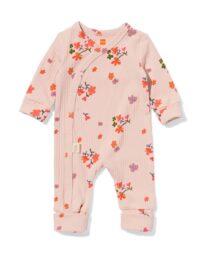 newborn meegroei boxpakje LENZING™ ECOVERO™ rib bloemen lichtroze