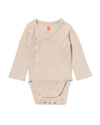 HEMA Newborn meegroei overslagromper LENZING™ ECOVERO™ rib zand