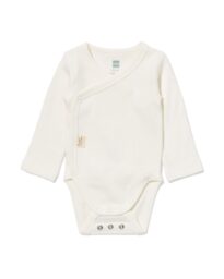 HEMA Newborn meegroei overslagromper LENZING™ ECOVERO™ rib wit