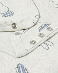 HEMA Nijntje Newborn Meegroei Overslagromper Rib Grijsmelange (grijsmelange)